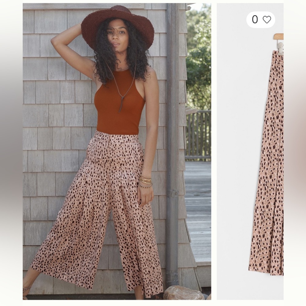 NEW Anthropologie Pink and Black Cropped Pants